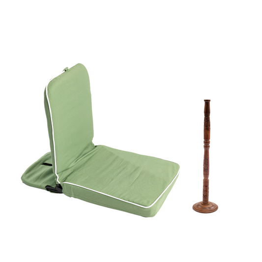 Serenity Focus Kit | Meditation Floor Chair + Trataka Stand (Wooden, Adjustable Steel and Adjustable Wooden)