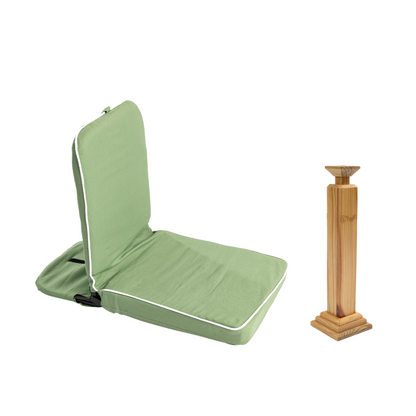 Serenity Focus Kit | Meditation Floor Chair + Trataka Stand (Wooden, Adjustable Steel and Adjustable Wooden)