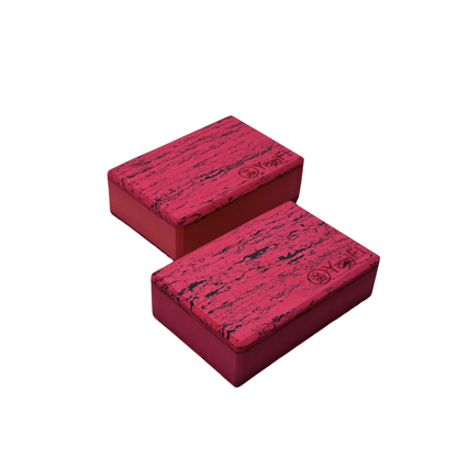 Yoga Foam Blocks | Big | Red and Wooden Color | Set of 2