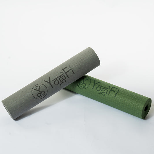 YogiFi Premium 6mm Anti Skid Mat | Alignment Lines | Dark Grey