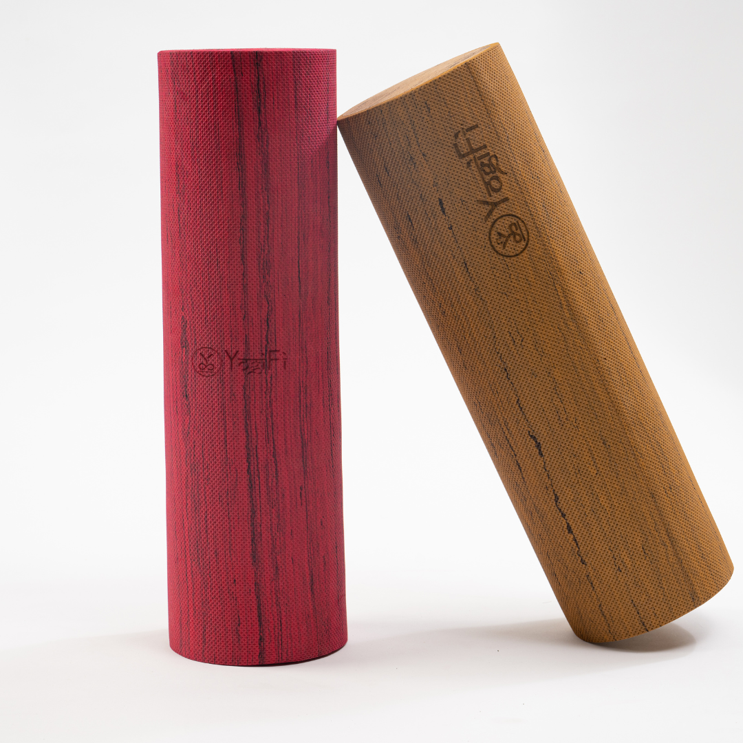 Foam roller | Big | Red and Wooden Color