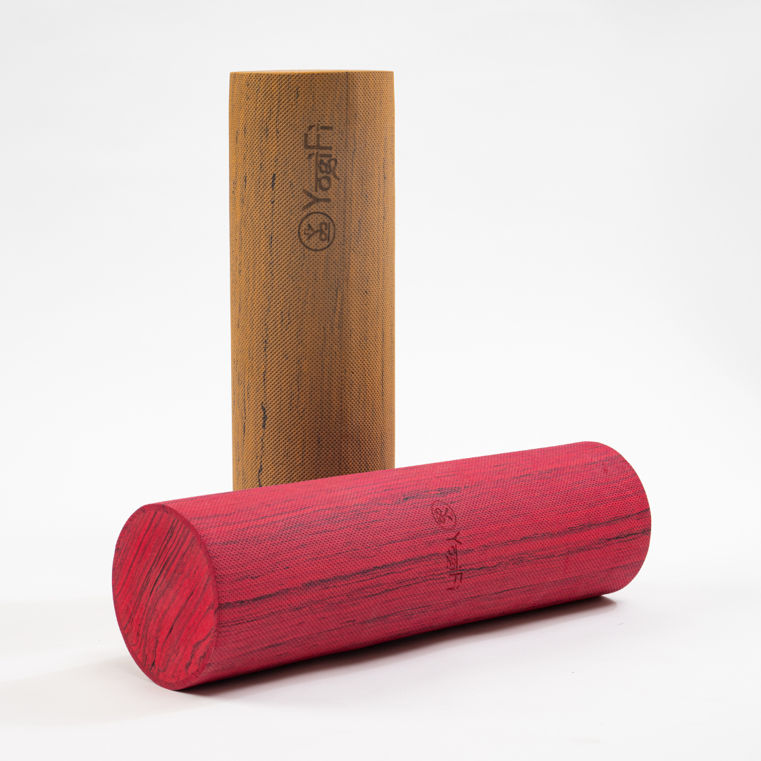 Foam roller | Big | Red and Wooden Color