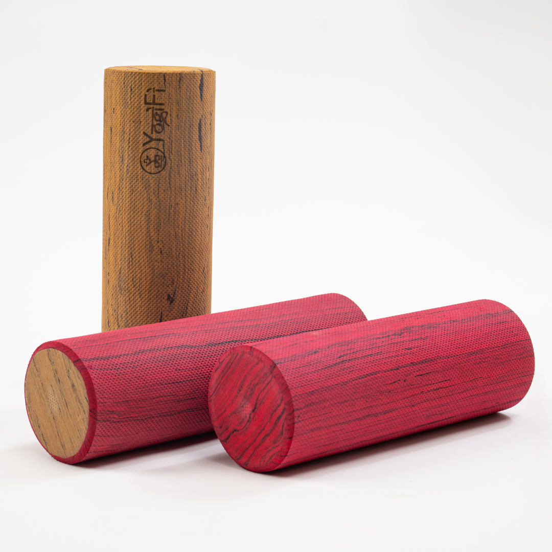 Foam roller | Big | Red and Wooden Color