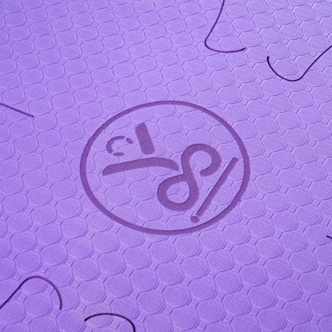 YogiFi Premium 6mm Anti Skid Mat + Mat holder belt | Alignment Lines | Purple - TPE