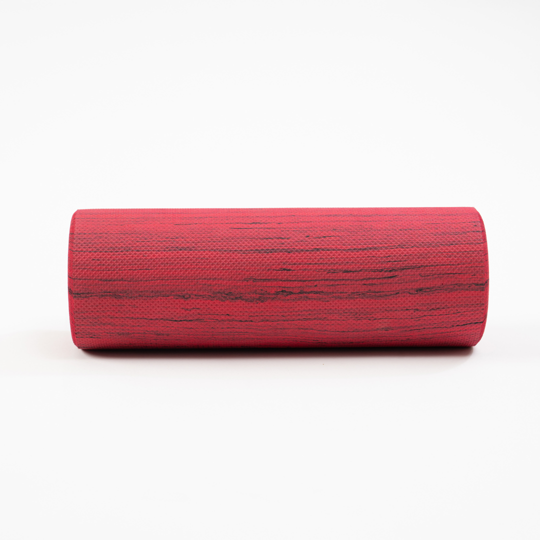 Foam roller | Big | Red and Wooden Color